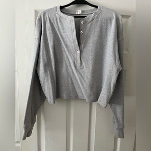 Aritzia Long Sleeve Cropped Henley